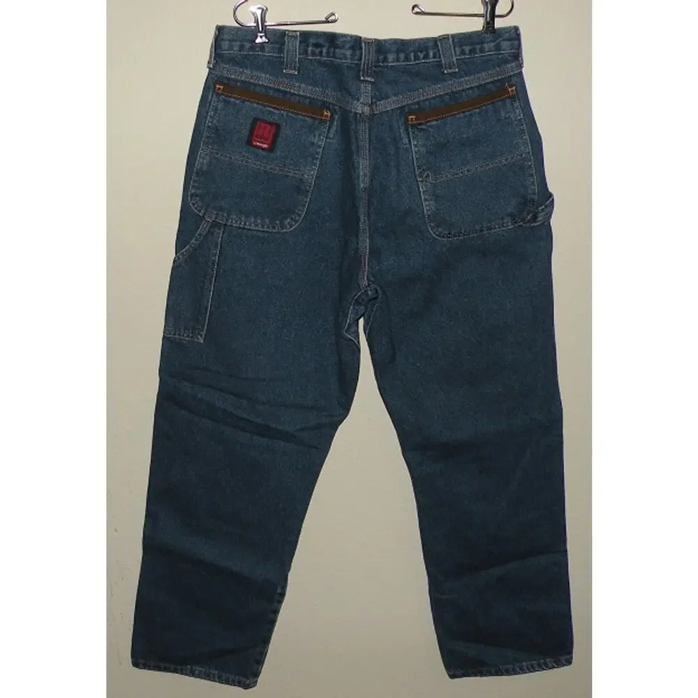 Wrangler Riggs Men’s Double Front Utility Jeans 36 x 32 Blue Dura Shield Susp.